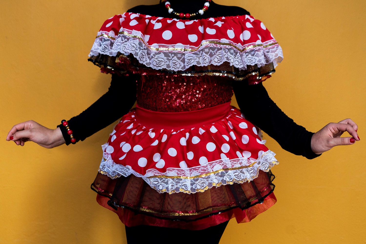 Detalle del disfraz de Las Negritas Puloy, del carnaval de Barranquilla. CHARLIE CORDERO