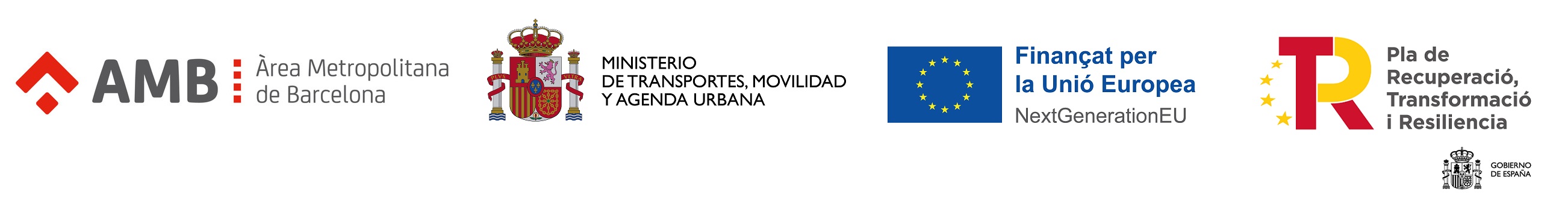 Logotipos de AMB, MITMA, Next Generation UE y PRTR.