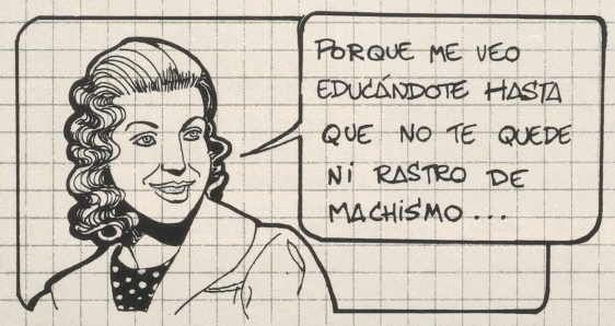 Viñeta del cómic 'Dossier Amparo Torrego', de Marika Vila y Felipe Gutiérrez Cava (1979), de la exposición '¡Mujercitas del mundo entero, uníos!'. MUSEO REINA SOFÍA