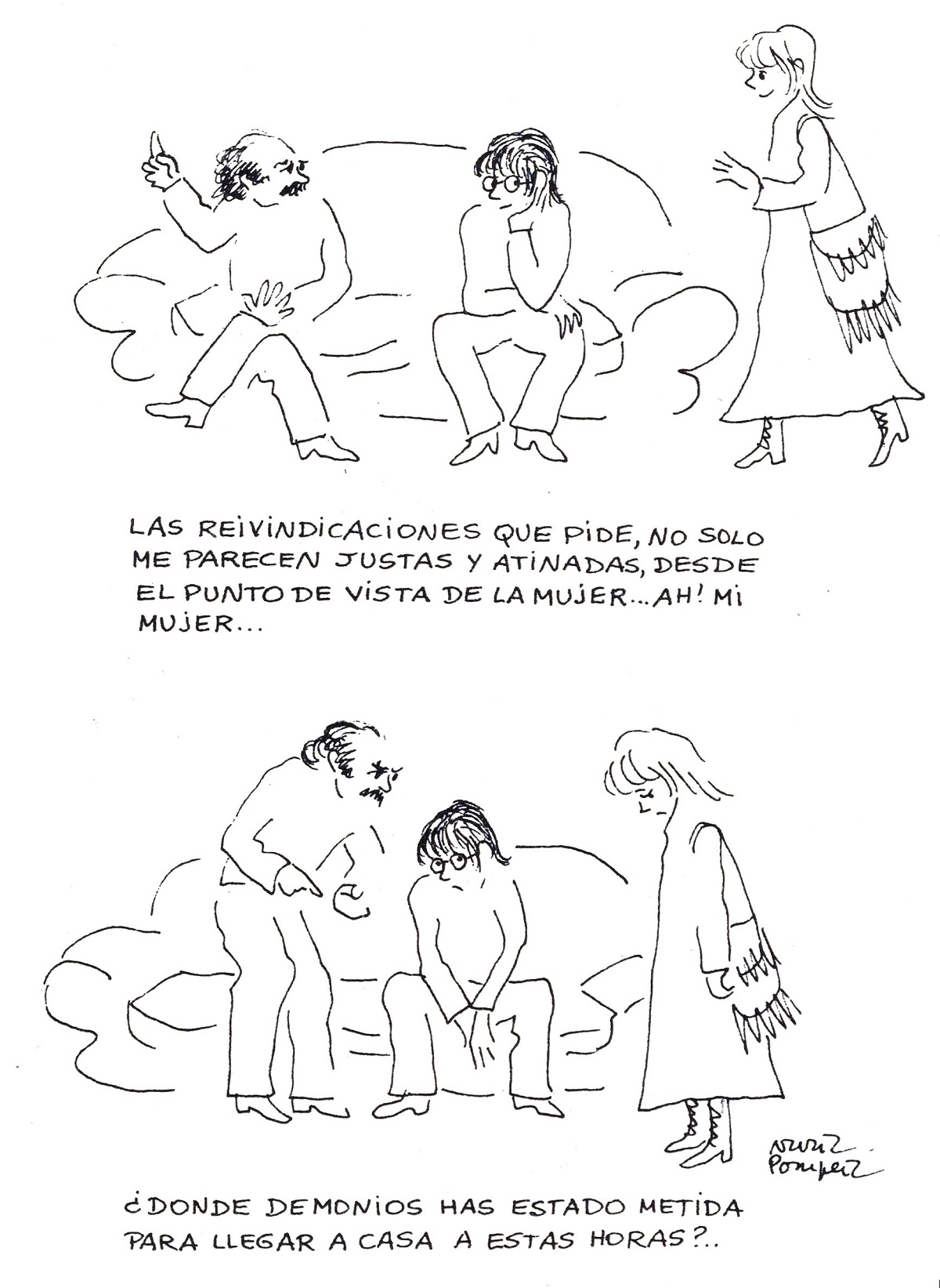 Viñetas de 'La educación de Palmira', de Núria Pompeia (1971). MUSEO REINA SOFÍA Viñetas de 'La educación de Palmira', de Núria Pompeia (1971). MUSEO REINA SOFÍA