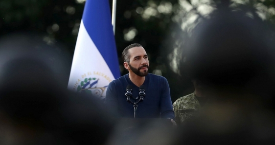El presidente de El Salvador, Nayib Bukele, en Ciudad Arce, el 23 de noviembre de 2022. EFE/RODRIGO SURA