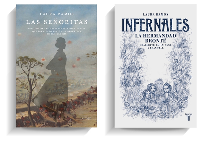 Portadas de los libros 'Las señoritas' e 'Infernales', de Laura Ramos. LUMEN/TAURUS