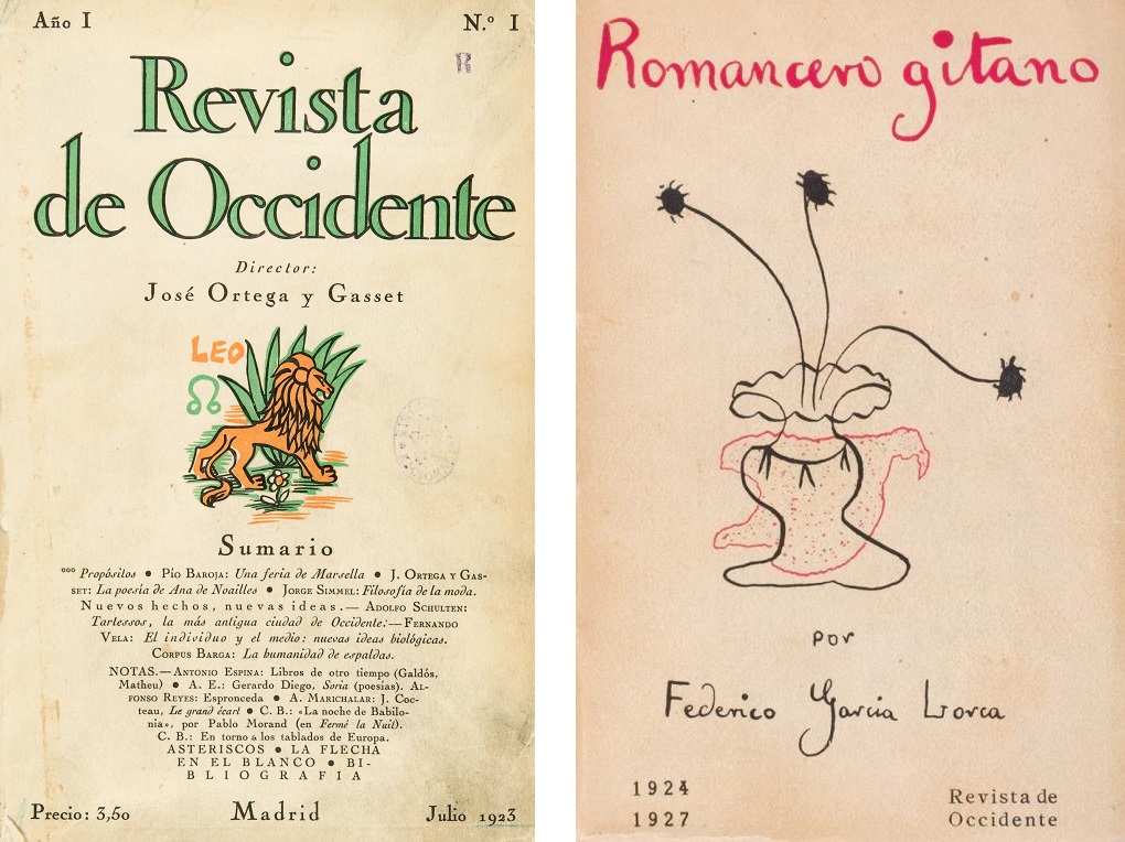 Primer número de la ‘Revista de Occidente’ y primera edición de ‘Romancero gitano’, de Federico García Lorca. BNE