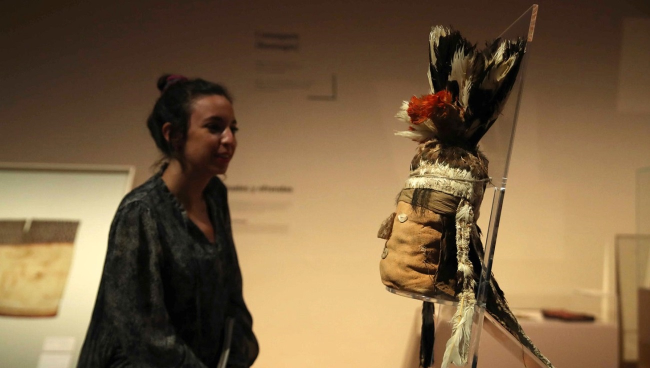 La exposición 'Los incas. Más allá del imperio', en el Museo de Arte de Lima, Perú, el 20 de junio. EFE/PAOLO AGUILAR