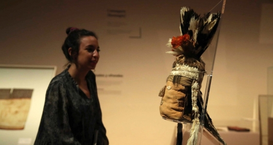 La exposición 'Los incas. Más allá del imperio', en el Museo de Arte de Lima, Perú, el 20 de junio. EFE/PAOLO AGUILAR