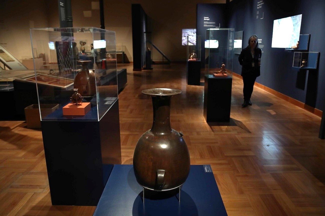 La exposición 'Los incas. Más allá del imperio', en el Museo de Arte de Lima, Perú, el 20 de junio. EFE/PAOLO AGUILAR