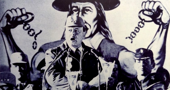 El general Juan Velasco Alvarado, promotor de la reforma agraria en Perú, en el documental 'La revolución y la tierra'. AUTOCINEMA