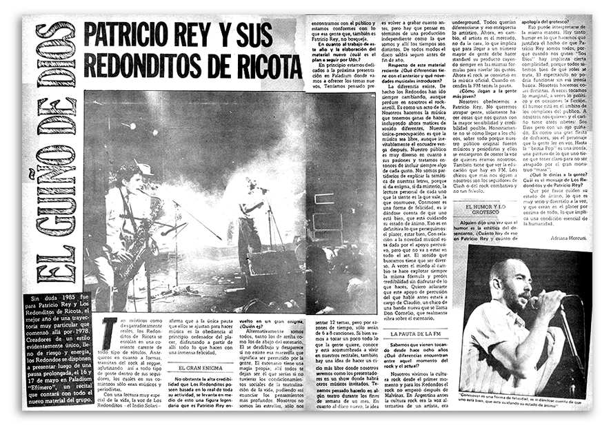 Entrevista a Los Redondos publicada en la revista 'Pelo' en 1986. ARCHIVO