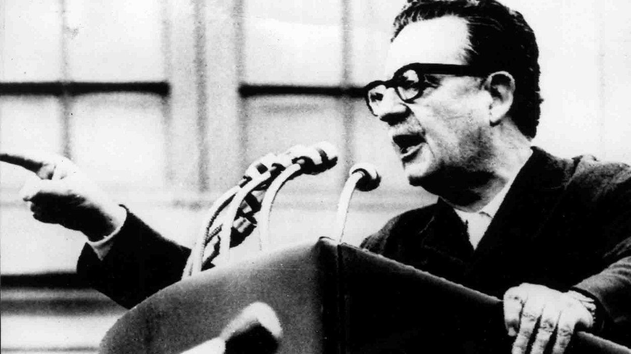 Salvador Allende, en uno de sus discursos como presidente de Chile. ARCHIVO
