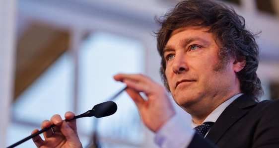 El economista argentino Javier Milei, candidato presidencial del partido ultraderechista La Libertad Avanza. EFE/JUAN IGNACIO RONCORONI