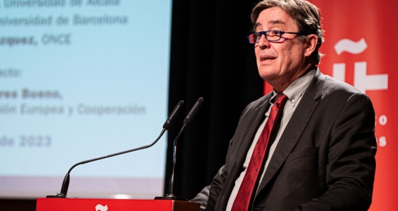 Luis García Montero, director del Instituto Cervantes, en la presentación del anuario 'El español en el mundo'. INSTITUTO CERVANTES/VALENTINA DELUCA