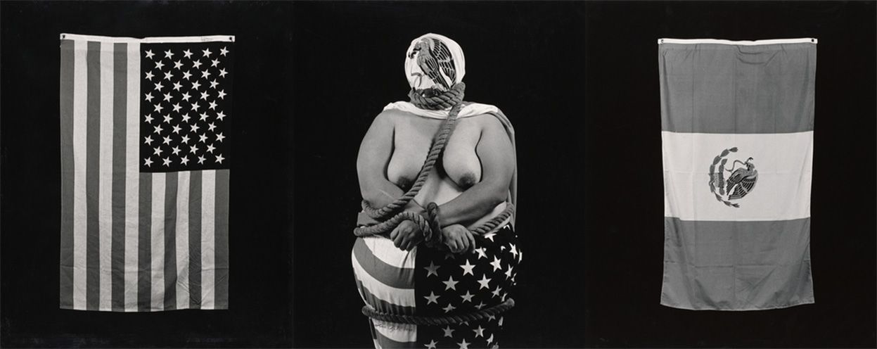 'Three Eagles Flying', Laura Aguilar (1990). LAURA AGUILAR/ UCLA CHICANO STUDIES RESEARCH CENTER 'Three Eagles Flying', Laura Aguilar (1990). LAURA AGUILAR/ UCLA CHICANO STUDIES RESEARCH CENTER