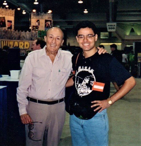 Hernán Migoya con Will Eisner en la Comic Con de San Diego, 1992. CORTESÍA