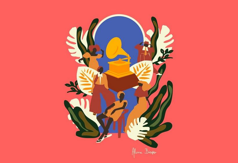Ilustración oficial de los Grammy Latinos 2023, obra de Aline Bispo. LA ACADEMIA LATINA DE LA GRABACIÓN