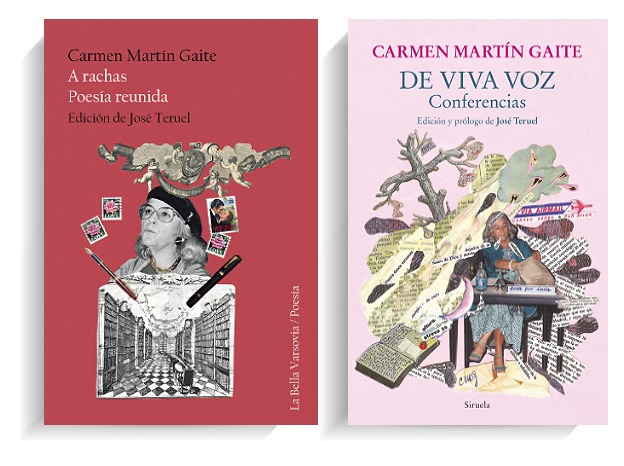 Portadas de los libros A rachas y De viva voz de Carmen Martín Gaite. LA BELLA VARSOVIA/SIRUELA