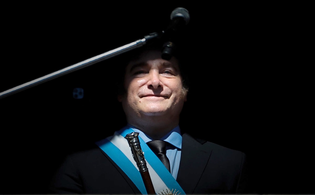 Javier Milei, en la Casa Rosada, tras jurar como presidente de Argentina, este domingo. EFE/JUAN IGNACIO RONCORONI