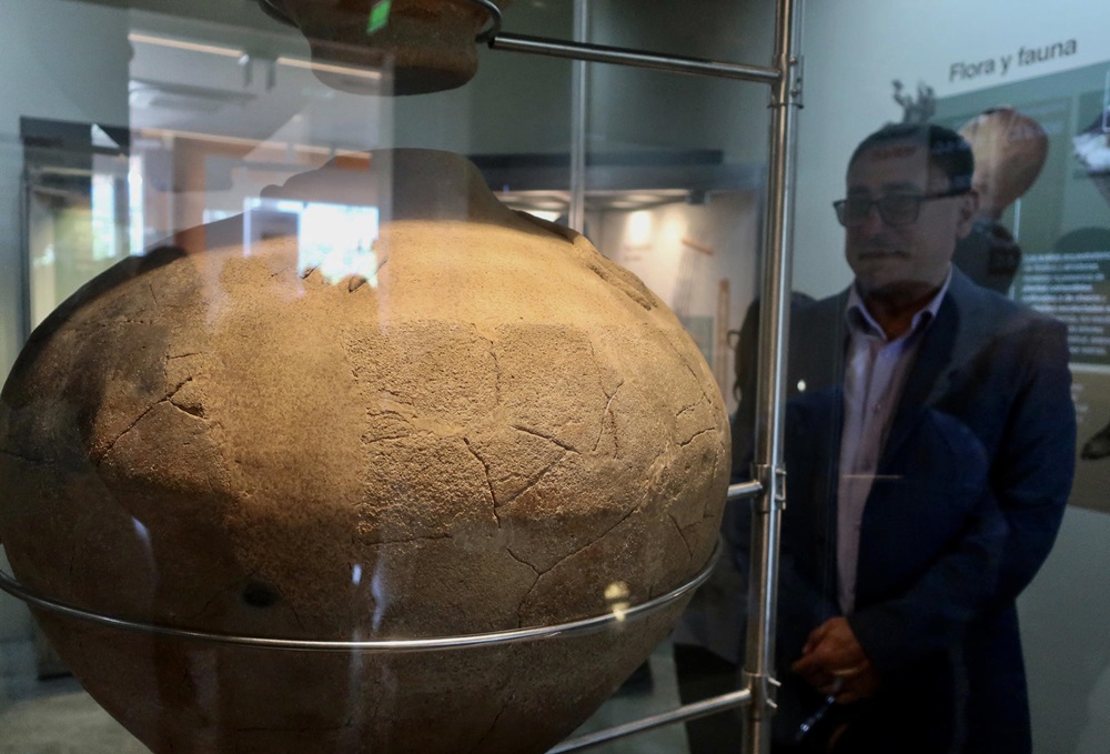 Pieza arqueológica de la cultura Machinaza en el Centro Arutam Wakam de Zamora, Ecuador, el 12 de diciembre. EFE/JUAN FRANCISCO CHÁVEZ