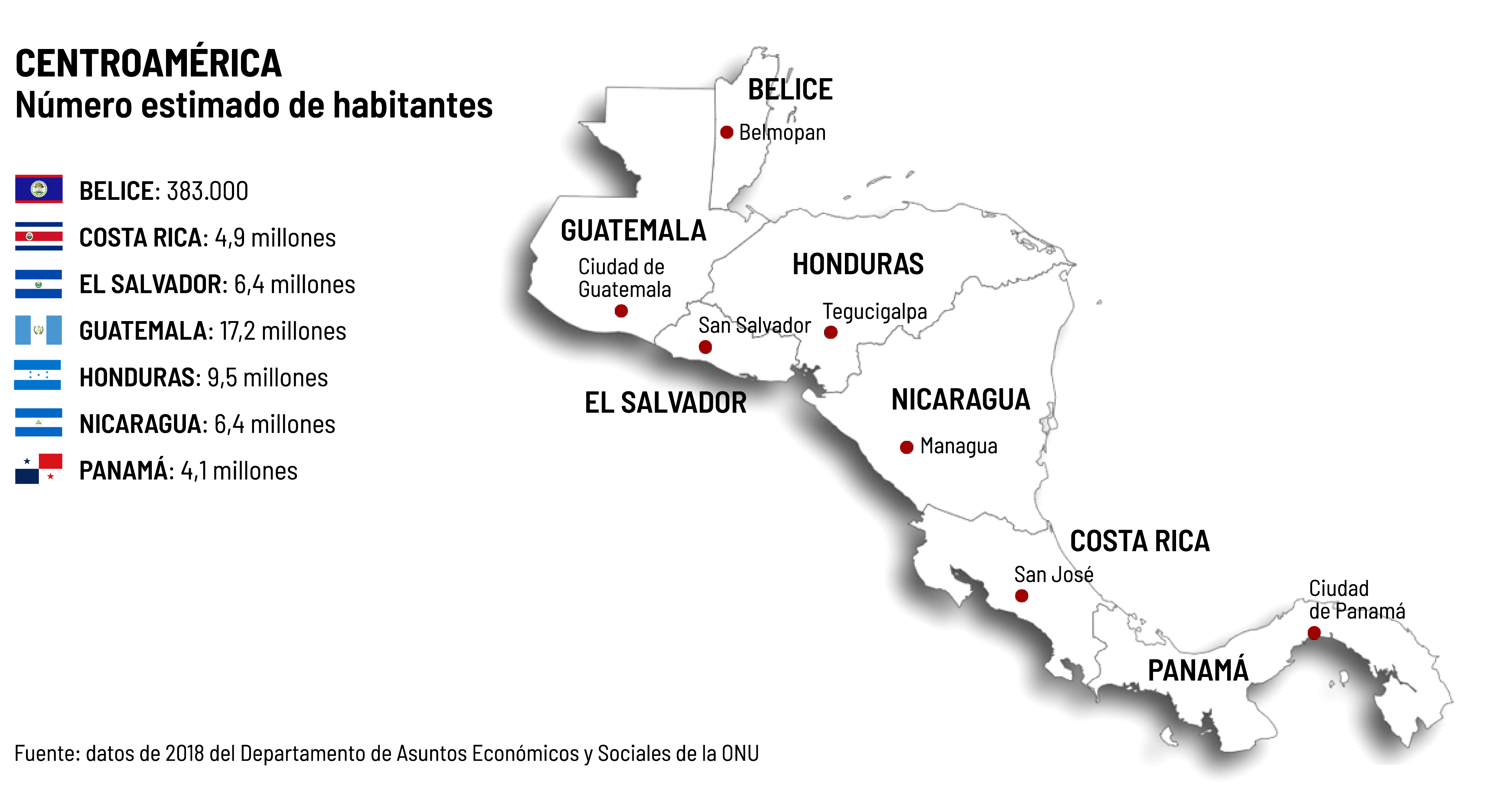 Mapa de Centroamérica