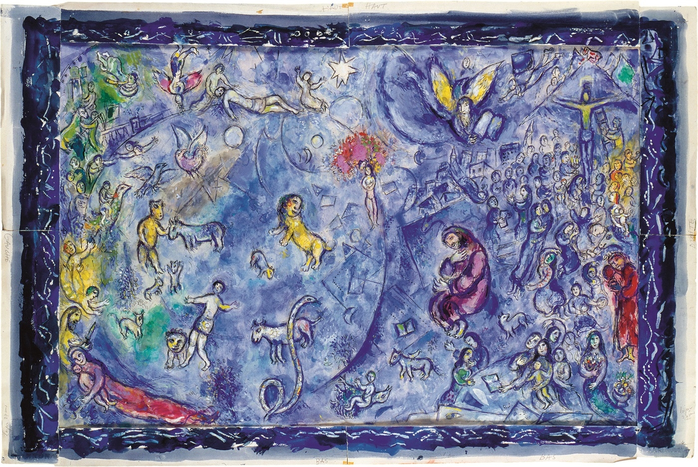 Boceto definitivo para La Paix, 1963. © MARC CHAGALL / VEGAP, MADRID 2024 Boceto definitivo para La Paix, 1963. © MARC CHAGALL / VEGAP, MADRID 2024