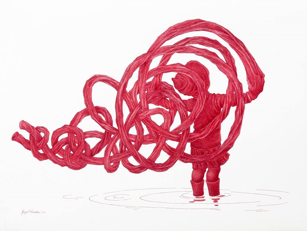 Dibujo de la serie Niñas rojas de Jorge Pineda. C ARTE C Dibujo de la serie Niñas rojas de Jorge Pineda. C ARTE C