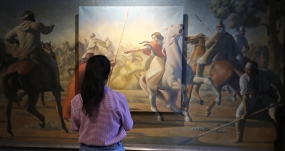 La exposición 'Libertadoras. Las mujeres de la revolución', en la Casa Rivera del Museo Histórico Nacional de Uruguay, en Montevideo. EFE/ALEJANDRO PRIETO