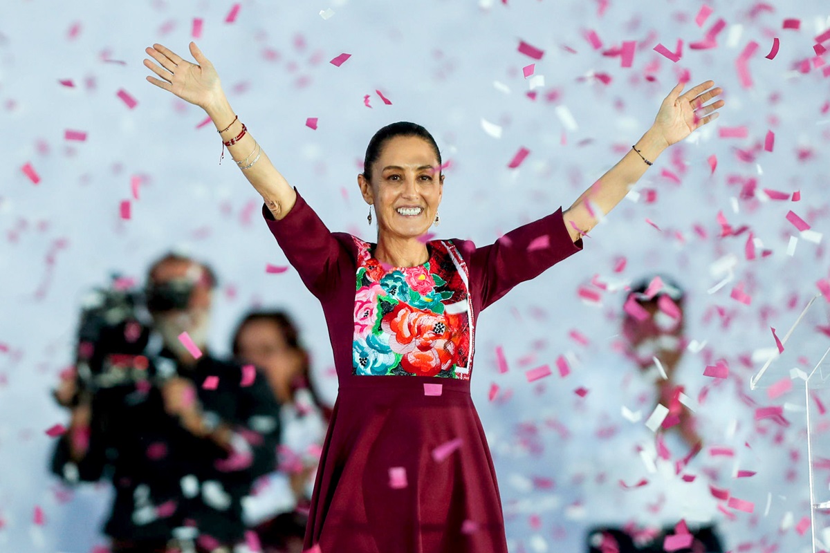 Claudia Sheinbaum, en un mitin en Ciudad de México, el pasado 1 de marzo. EFE/ISAAC ESQUIVEL