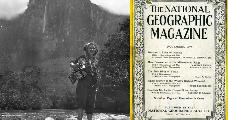 Portada de National Geographic y foto de Ruth Robertson, autora del reportaje sobre el Salto Ángel. Portada de National Geographic y foto de Ruth Robertson, autora del reportaje sobre el Salto Ángel.